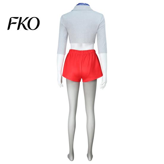 Polyester Cosplay Set 1 Eleven Costumes Women Top Scarf Shorts Pantyhose Costume Halloween Outfits for Girls Parties Fan Gatherings Photo Shoots