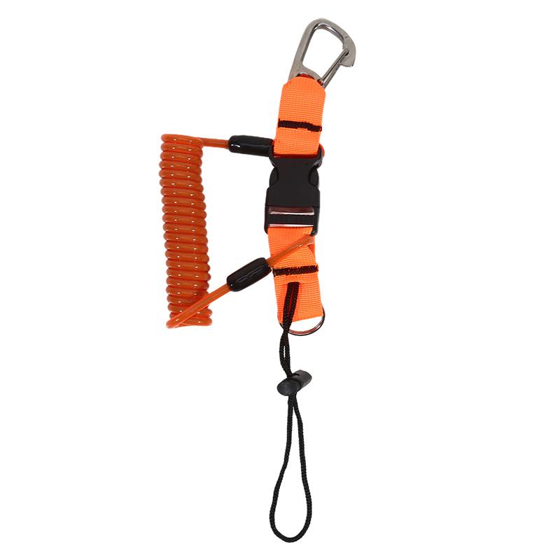 

Scuba Diving Anti Lost Spiral Spring Coil Camera Lanyard Safe Emergency Tool Rope Quick Release Spiral Lanyard With Clip Buckle 1PC помаранчевий