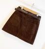 Autumn/Winter 2025 Korean Style High Waist Corduroy Mini Skirt - Slimming, Petite Fit, Versatile Fashion