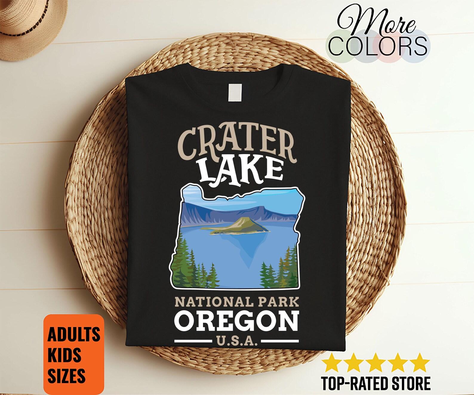 Crater Lake National Park US Oregon Vintage T-Shirt, USA Parks Lover Gifts, Adventure Outdoors, Camping Hiking, U.S Backcountry Travel, 130