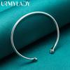 925 Sterling Silver 4mm C-Type Double Head Spiral Bangles Bracelet For Women Wedding Engagement Fashion Charm Jewelry