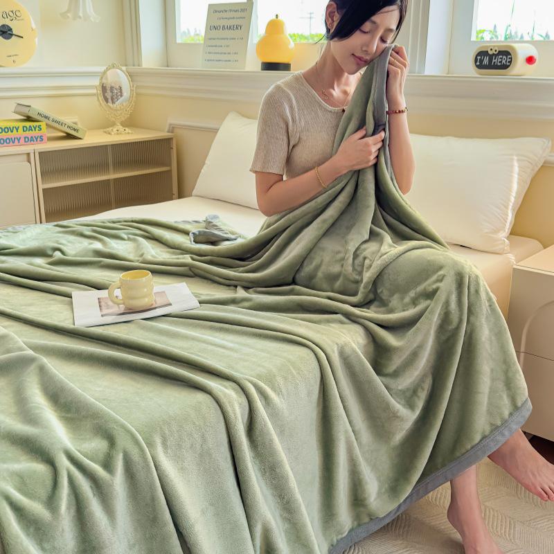 Thick Milk Fleece Flannel Shawl - Spring/Fall Air-Conditioning or Nap Blanket