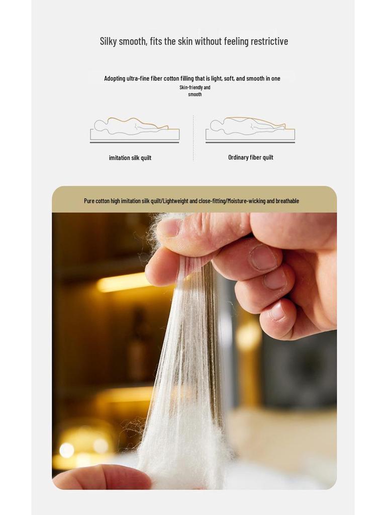 Hilton Hotel Style Silk Cotton Quilt - Elegant & Lightweight for Spring, Summer, Autumn