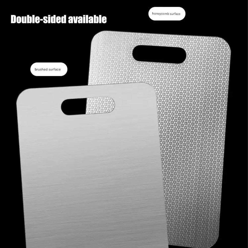 3pcs Stainless Steel Panel and Chopping Board Kitchen Household Thickened Double Sided Cutting Board Block Kneading Dough Board