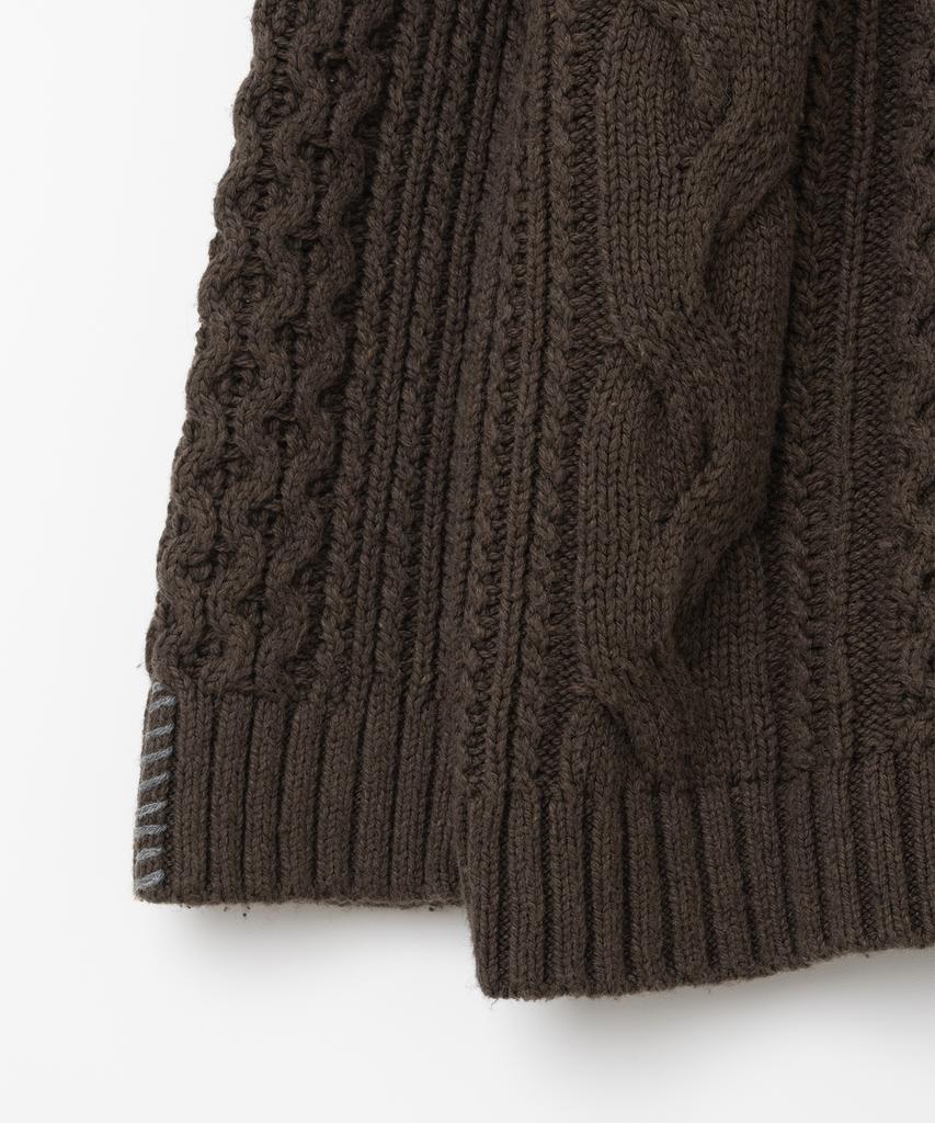 MILLO WOMEN Cable Stitch Pullover Knit [Brown]
