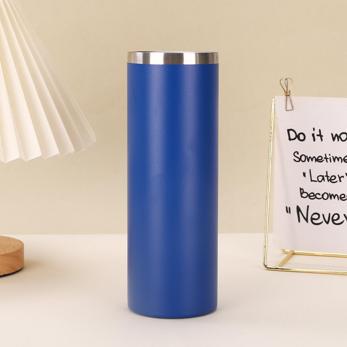 

Straight Cup Stainless Straight Tube Vacuum Insulate Cup Big Cap Transparent Cover Cold Car Cup Durable Durable 20oz
