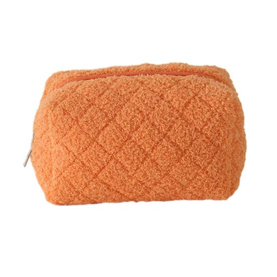 Pen Case Solid Color Large Capacity Zipper Closure Pencil Bag Soft Plush Children Stationery Organizer