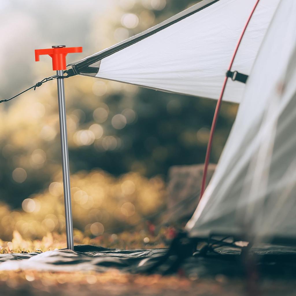 Balení 10 stanových kolíků pro tvrdou zem, kovové stanové kolíky pro kempování, markýzy