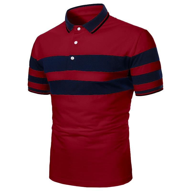 Summer Men's Short-sleeved T-shirt Fashion Stitching Classic Men's Short-sleeved Polo Shirt