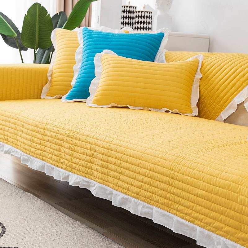 Korean Style Fairy Princess Style Cotton Sofa Cushion Four Seasons Universal Non-Slip Sofa Cover All Inclusive Cushion Cover Towel