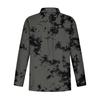 Women's Loose Floral Print Stand Collar Long Sleeve Cotton And Linen Top