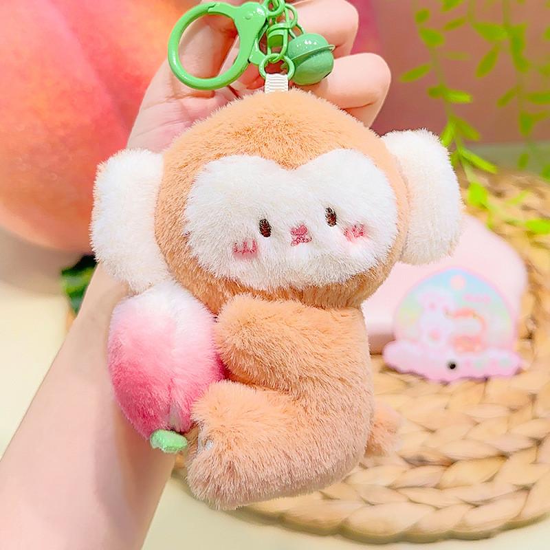 Rabbit Cute Monkey Plush Keychain Stretchable Design Children Gift Collectors