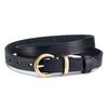 Leather Versatile Belt Women's Decoration Business Belt High-end Fashion Casual Belt Simple Ancient Gold Button Head Waist Seal