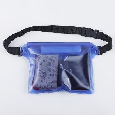 PVC Waterproof Phone Pouch Swimming Beach Rafting Outdoor Sports - Frosted Transparent Triple-Layer Waist Pack