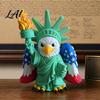 Eagle Statue of Liberty Figurine 3D Printed Goddess Ornament American Flag Wings Statue Non-fading Outdoor Ornament And for Home Office Decor