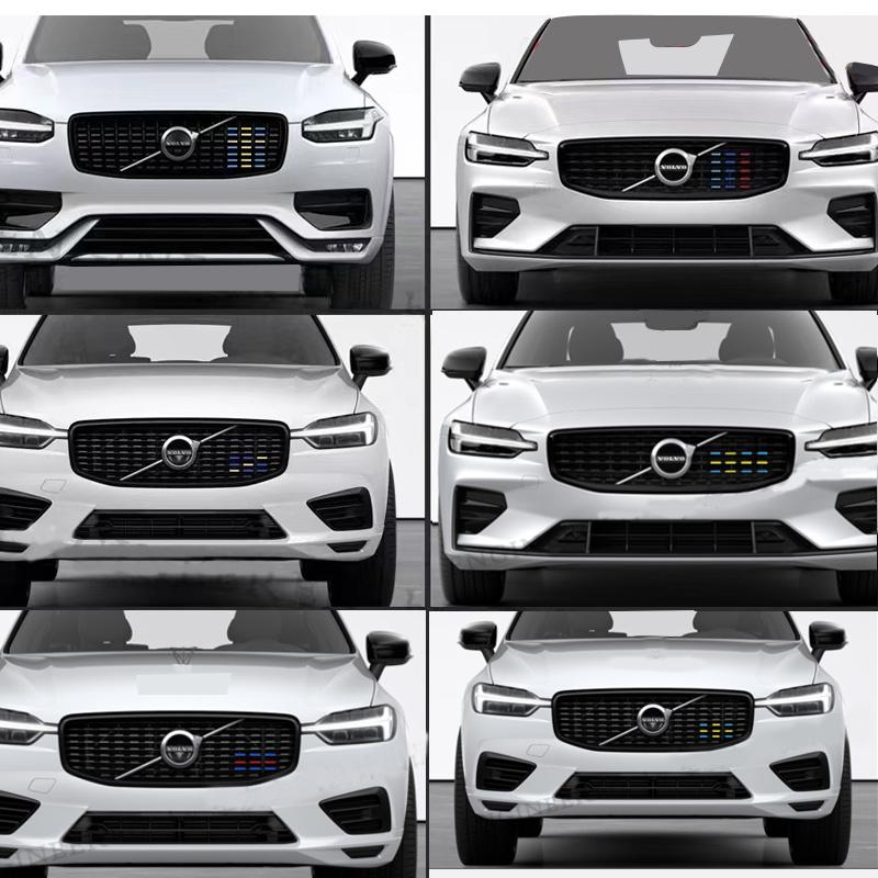 Para volvo xc60 s90 xc40 xc90 v40 s60 v60 v90 v60CC V90CC RD Versão Esportiva Grelha China Faixa Três Cores Adesivo Decorativo para Carro