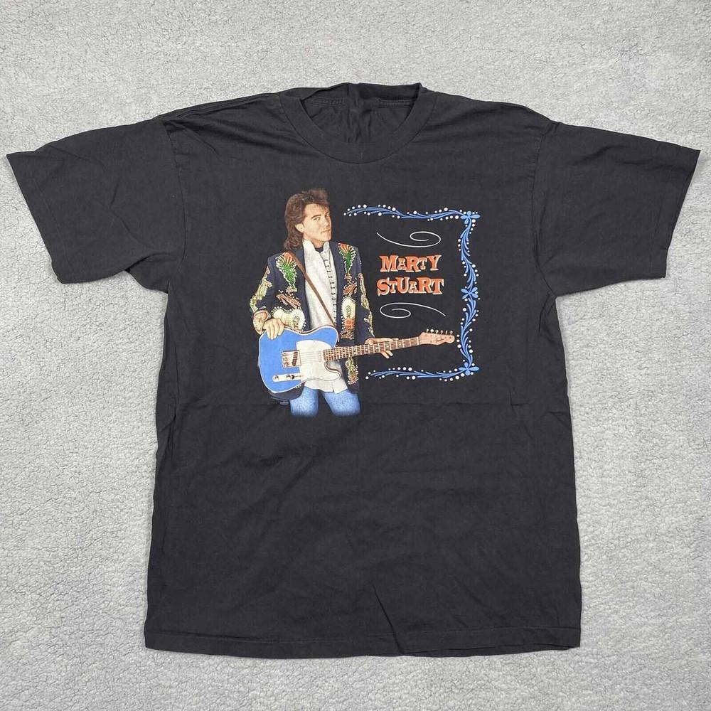 Рубашка с гитарой Marty Stuart  The Marty Party  Классическая мужская черная Унисекс S-5XL Унисекс футболка S