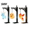 Retro Dark Fantasy Decor Hanging Magic Owl Bird Deer Bookend Lamp, Gothic Metal Bookshelf Light, Magical Lantern for Reading Nook Vintage Library