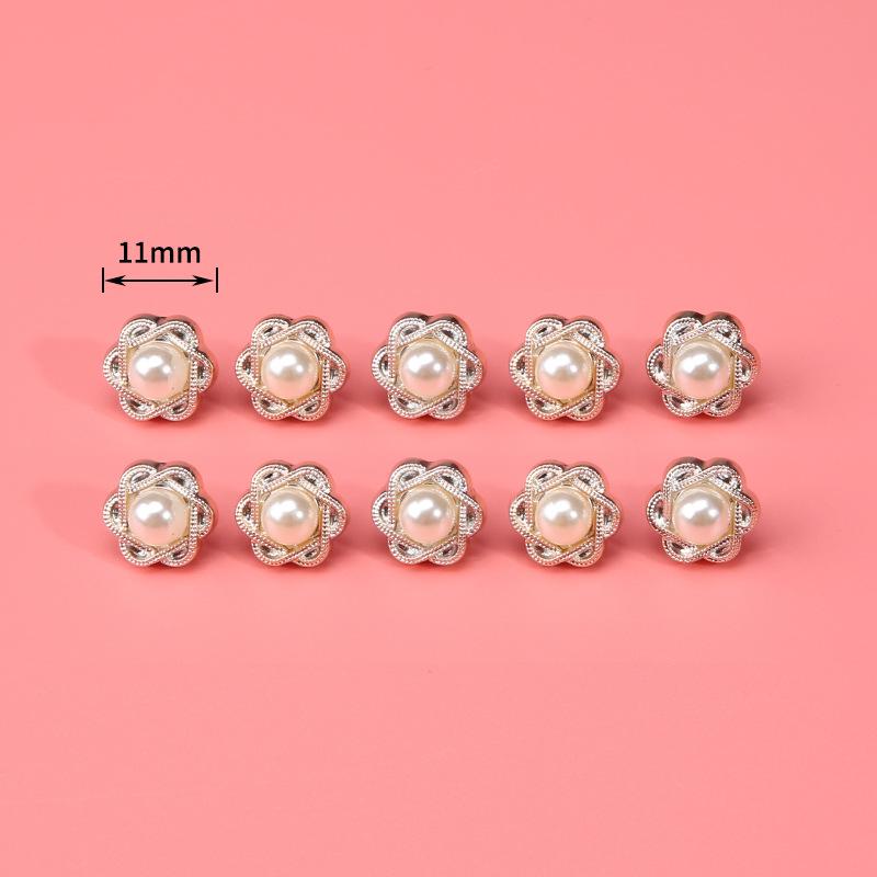 Pearl Button Versatile Round Shirt Button Top Cardigan Shirt Delicate Button Women'S Clothing Decoration