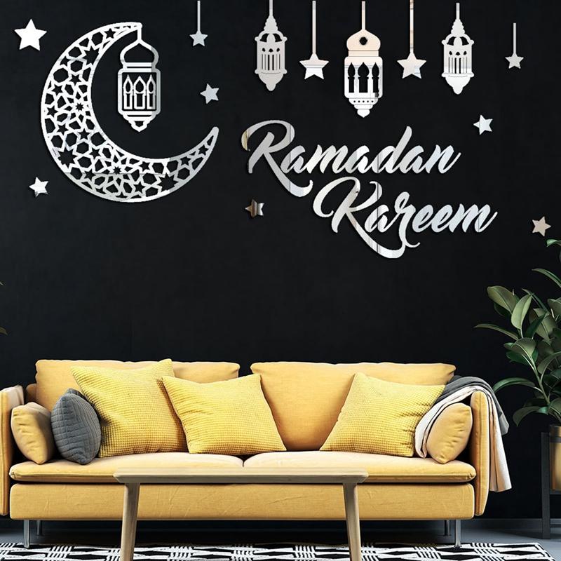 Eid Mubarak Acrylic Wall Stickers Ramadan Decorations For Home  Islamic Muslim Decor Ramadan Kareem Sticker Bedroom Wallpaper