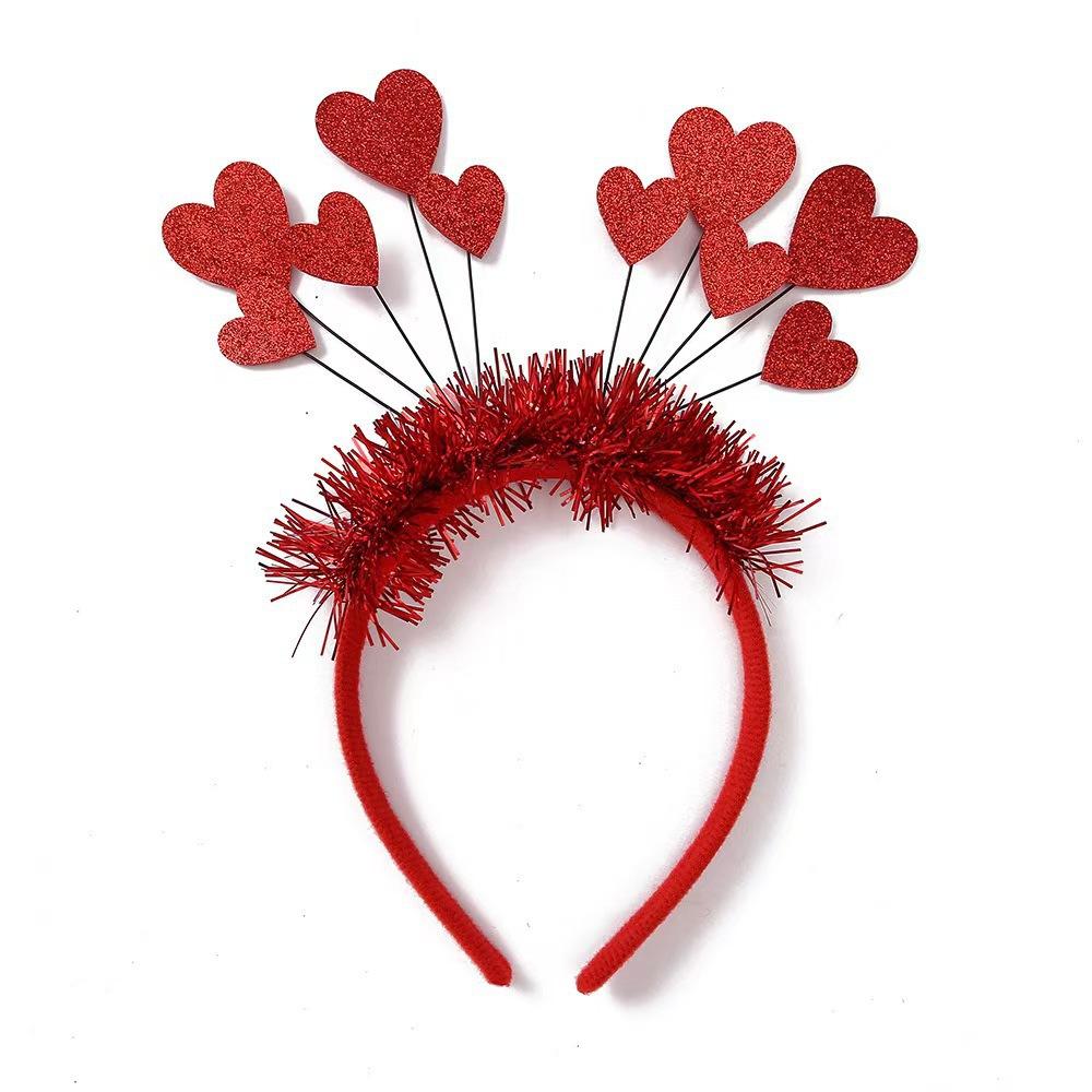 Love Heart Headband Sparkling Sequin Headband Valentine s Day Hair Accessories Stage Performance Photography Props Decoration
