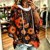 Women's Hoodie with Halloween Print, Loose Fit Casual Pullover Top