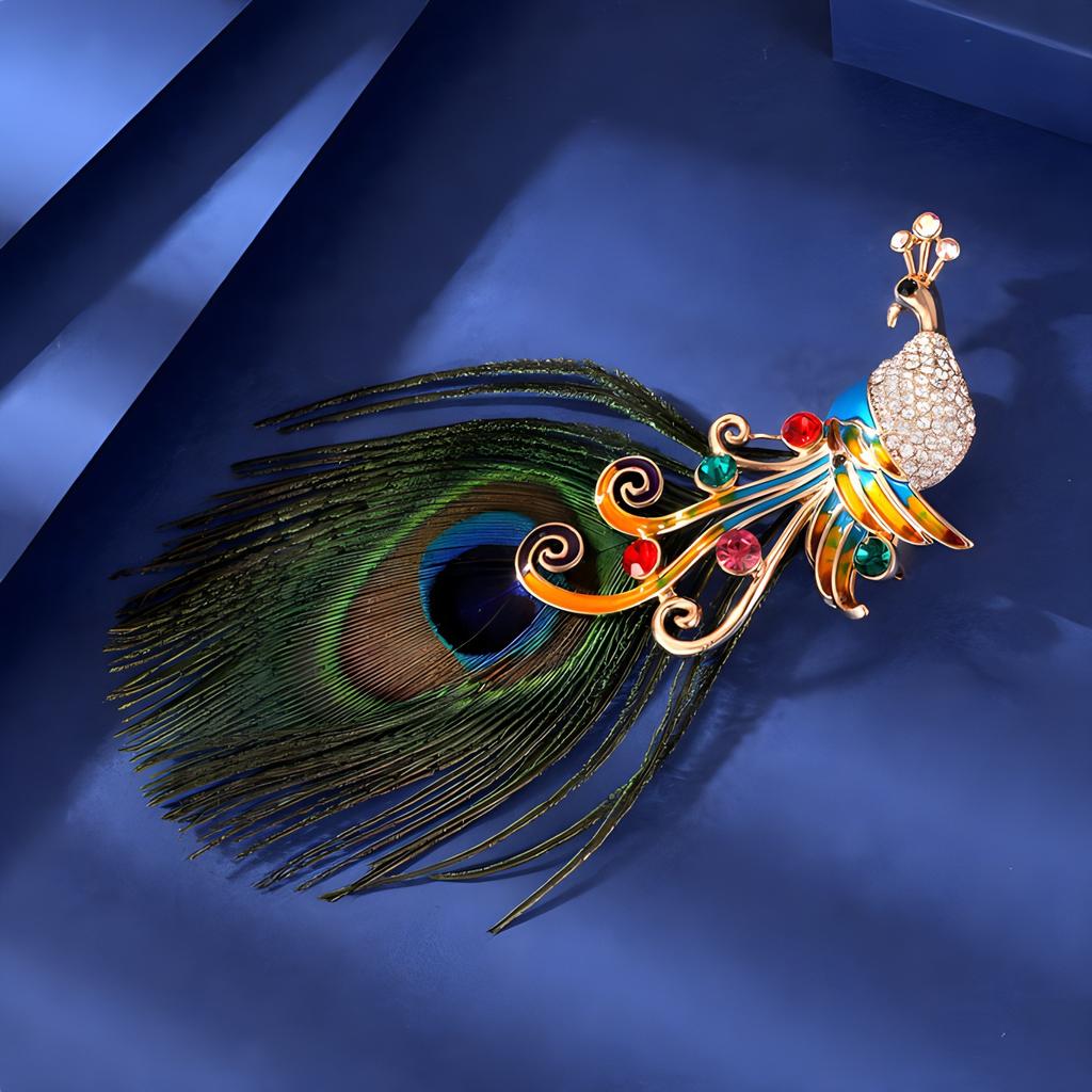 Attractive Peacock Feathers for Women Brooch