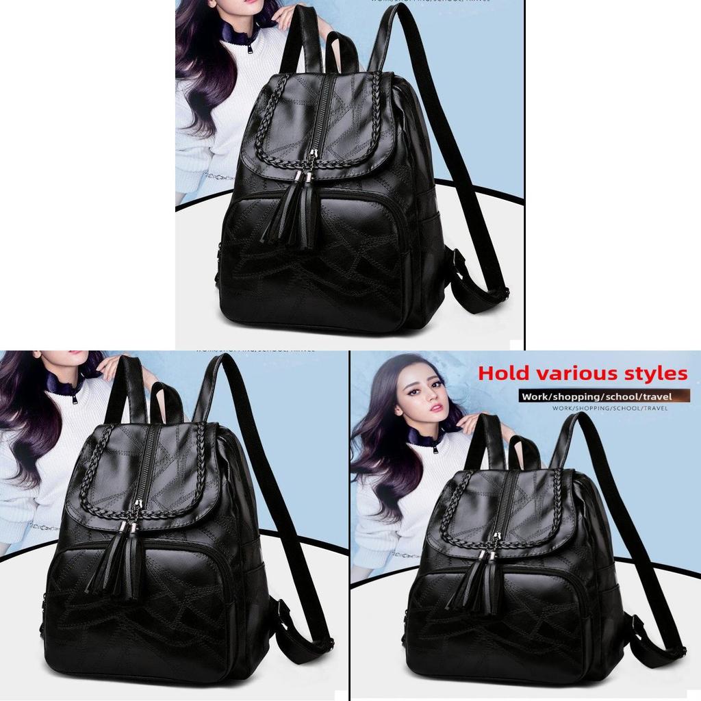 Fashionable Womens Pu Tassel Backpack With Breathable Design For Business Travel