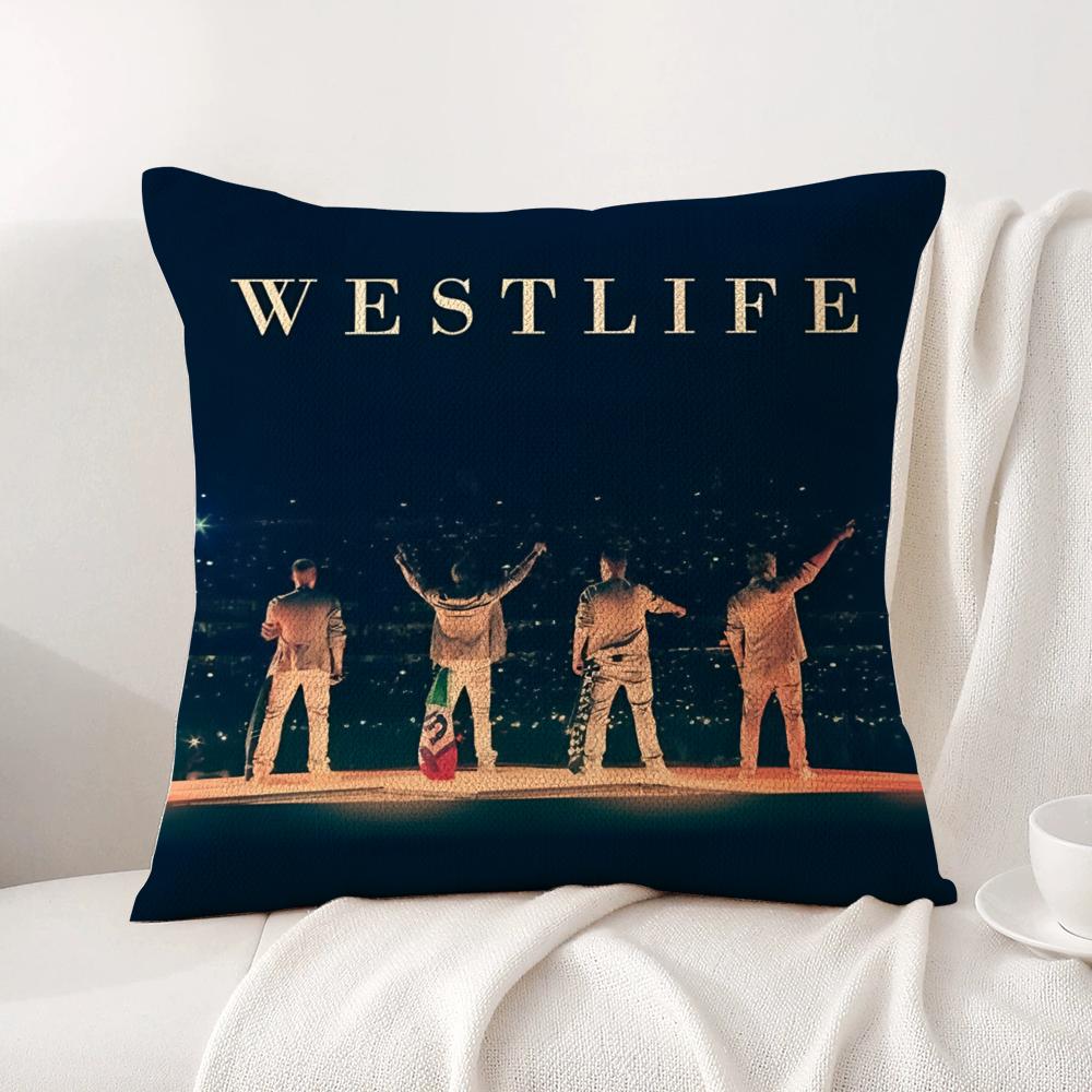 

WWestlife The Twenty Tour Cushion Cover Natural Linen Organic Fabric DoubleSided Printing Sofa Home Decor Breathable 30x30cm