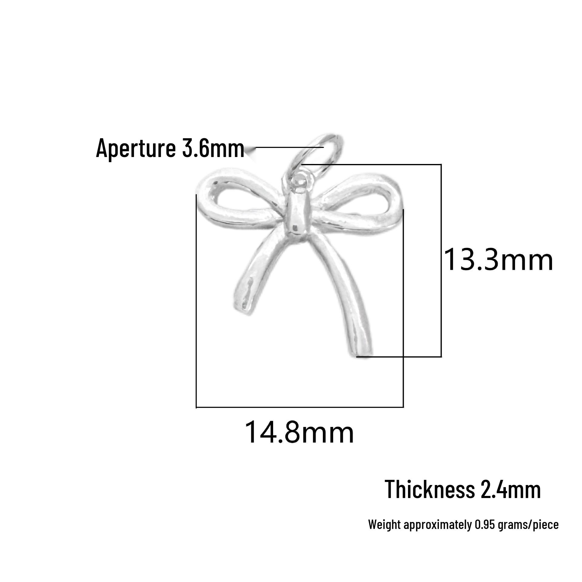 Sterling Silver Bow Charm for DIY Crystal Bracelet/Necklace 99.9% Pure Silver