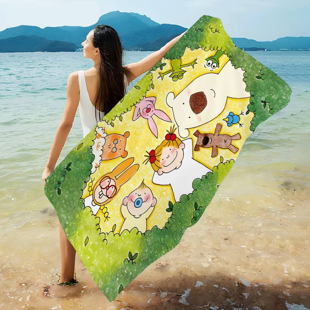 C-Coco-Chan Anime Bath Towel Microfiber Soft Water Absorbing Breathable For Girl Kids Decorative Cartoon Beach Towel