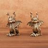 Vintage Metal Dragon Figurine Fantasy Desktop Ornament Mini Statue Antique Garden Bonsai Decoration Home Decor Collectible Gifts