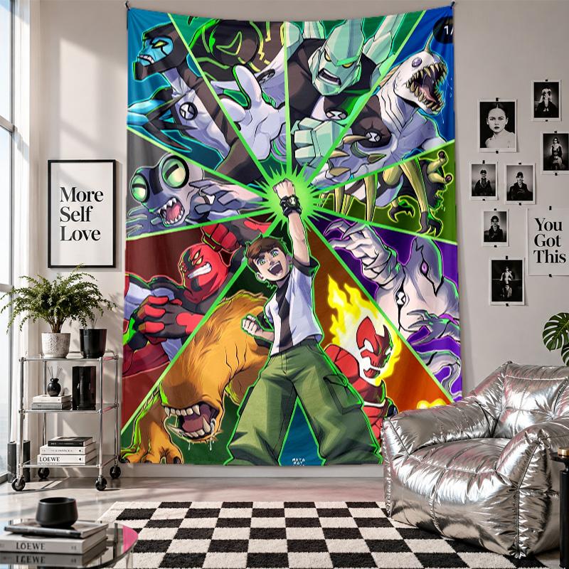 Wall TapestryBen 10 Art Hanging Cloth Decorative Background Cover for Room Decoration