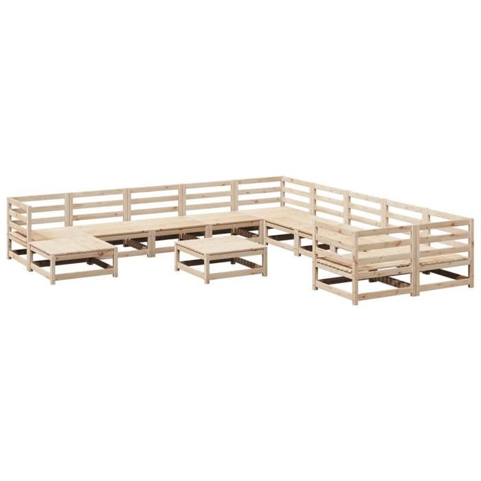 VidaXL Garden Lounge Set 12 Pcs Solid Pine Wood, Outdoor Sofa Set, Garden Sofa Set, Sofa 3299651
