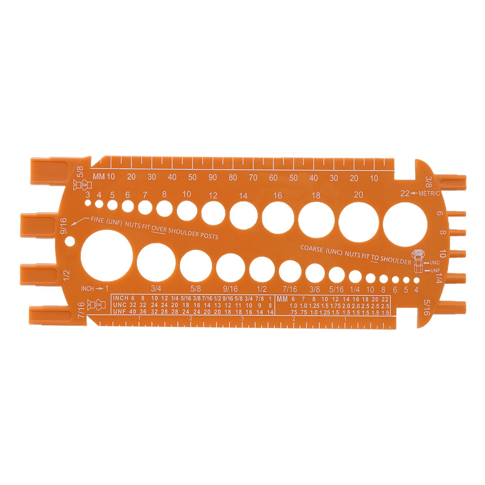 

Портативный гайка и сверло резьба проверка винты измерительный инструмент империал, стандартный метрический империал женский калибр оранжевый