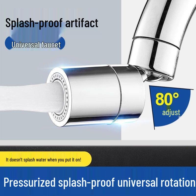 Universal Rotatable Kitchen Sink Faucet Splash-Proof Nozzle Single Mode Swivel Faucet