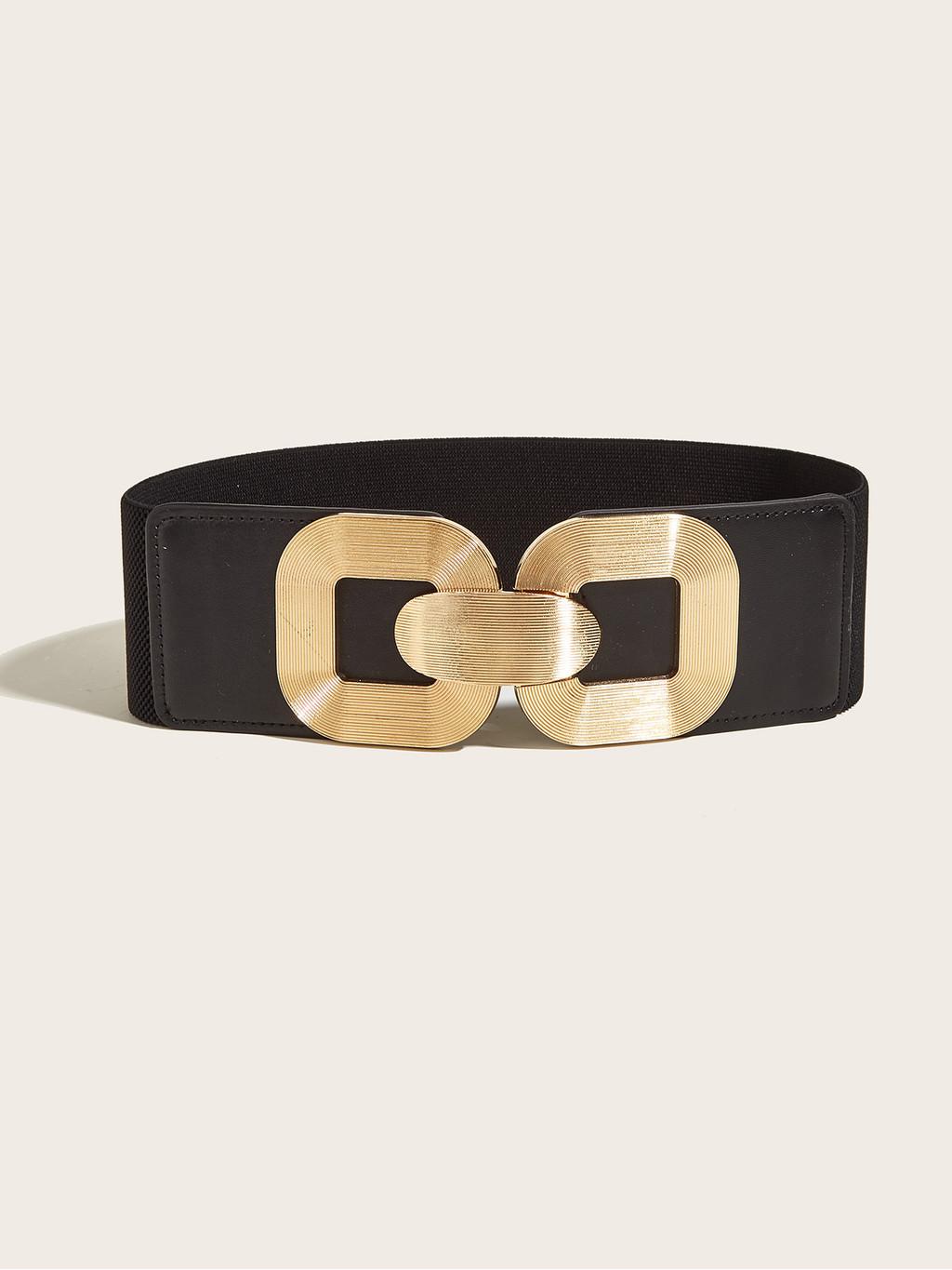Unique Ins Style Elastic Waist Seal Belt For Women Wide Belt With Hook Closure Spring Season Fashion Accessory