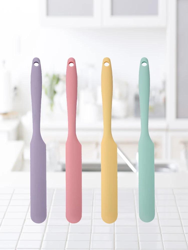 Food Grade Silicone Cream Scraper Household All-in-one Long Cake Spatula Heat-resistant Kitchen Baking Tool