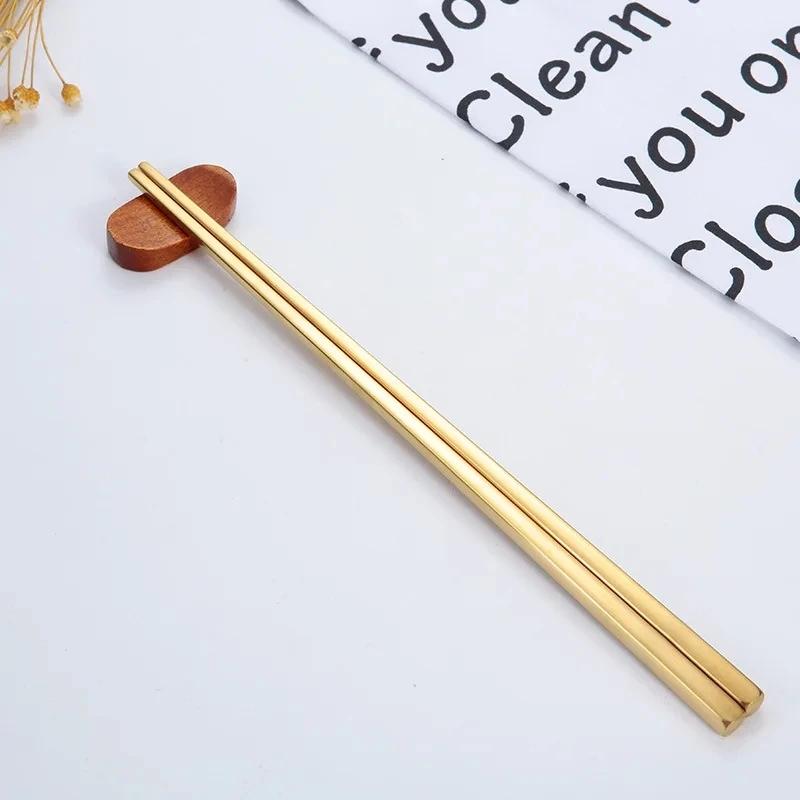 1 Paar Edelstahl Essstäbchen Wiederverwendbar Tragbar Essstäbchen Koreanische Metall Essstäbchen Küchenzubehör Spülmaschinenfest