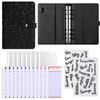 3D Heart Pattern A6 Loose-Leaf Notebook with PU Cover