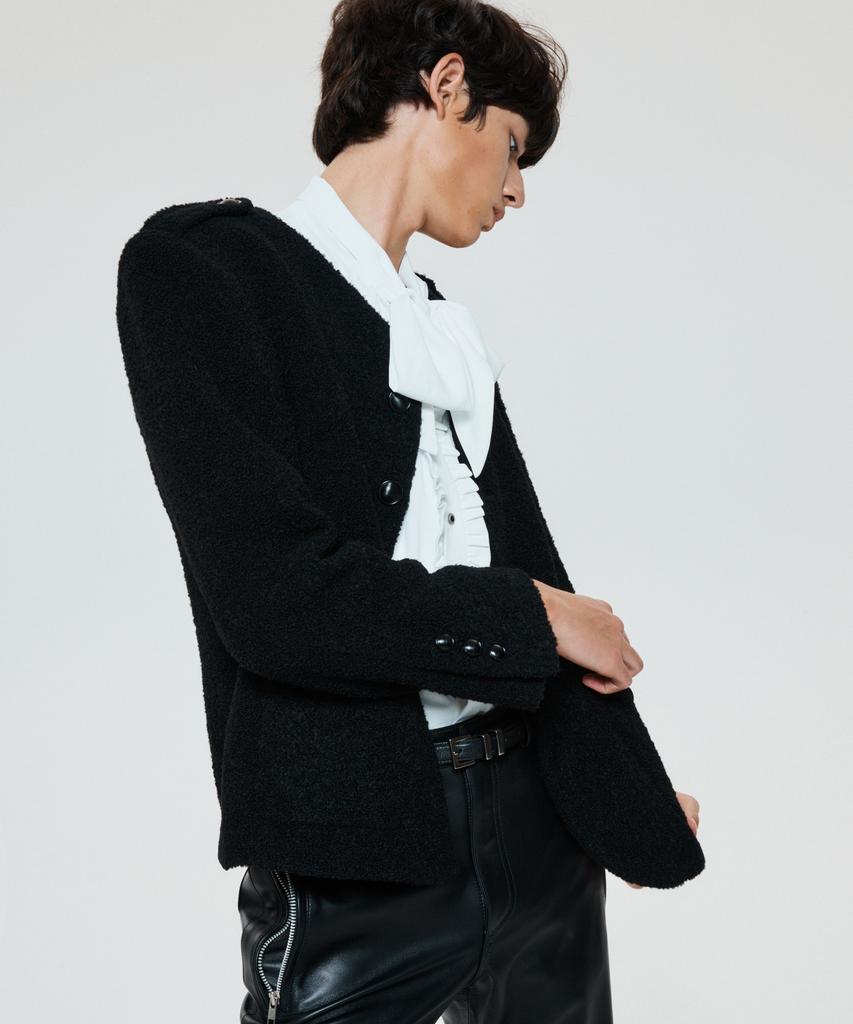 Untage Wool Boucle Tweed Jacket [Black(Man)]_Uto-Fb16