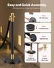 6 Pcs Stanchion Post with 4 Black Velvet Ropes Sand Injection Hollow Base