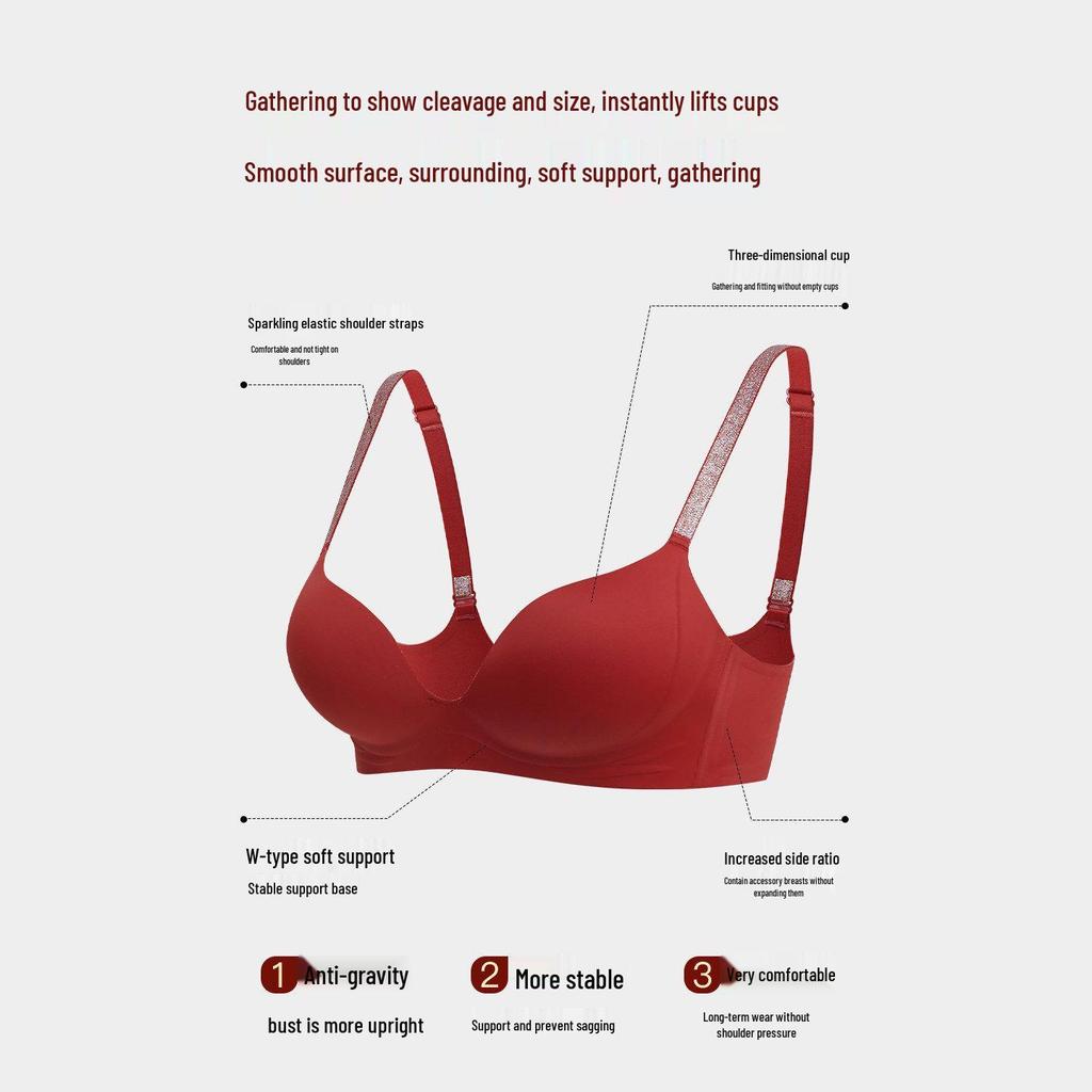 2026 Seamless Red Push-up Bra for Small Bust - Sexy, Soft, Comfortable, Wire-free