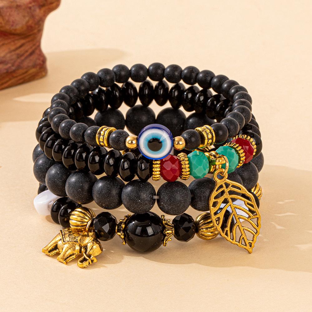 JYL TS Bracelet Rectangle Pendant  Bohemian Style Invokes Unique Charm Black киноварь