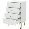 Tall Chest of Drawers, 4-Drawer Dresser for Bedroom, Modern Storage Cabinets with Hairpin Legs, White