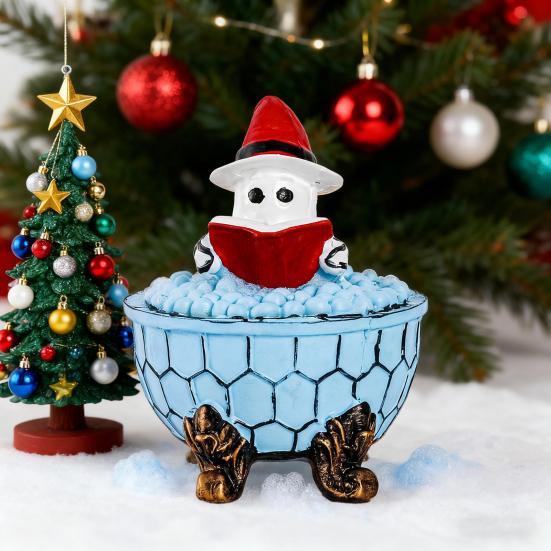Ghost Bubble Bath Lamp USB Powered Cute Ghost Night Light Halloween Ghost Nightlight Bedroom Christmas Party Decor