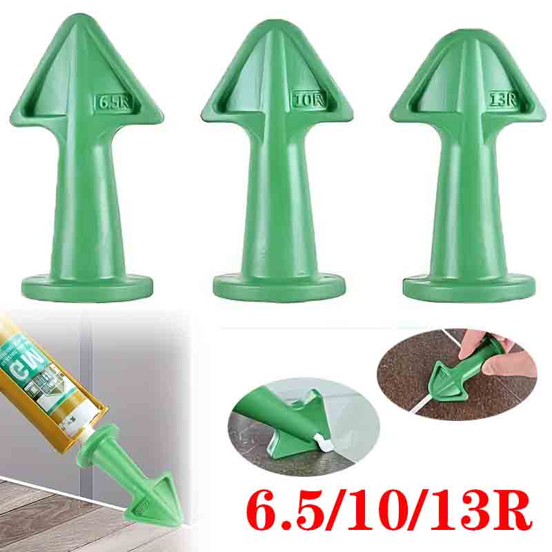 Green Caulking Tool Set 3PCS Silicone Sealant Nozzle Applicators, Plastic Caulk Finishing Tools for Kitchen, Bathroom, Window