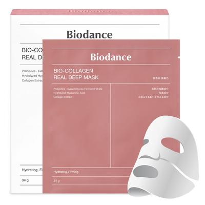 Bio Collagen Real Deep Mask Hydrogelová maska ​​Vysoce hydratační zpevněná pórová péče o pleť Korejská kosmetika [Bio-Dance] (4 ks) Nelepkavý