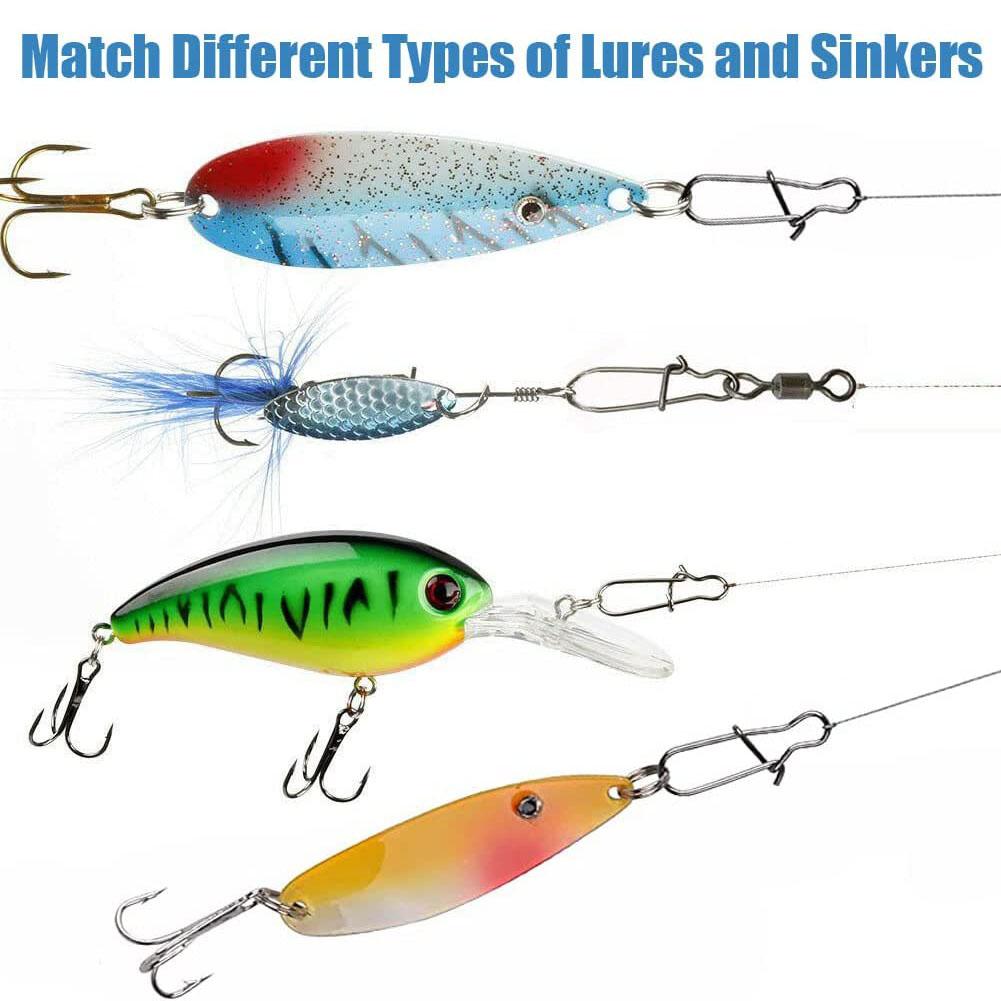 100pcs Fishing Snaps Clip 0#-8# Stainless Steel Fishing Clips Swivels Fishing Tackle For Trout Baits Pike Bass