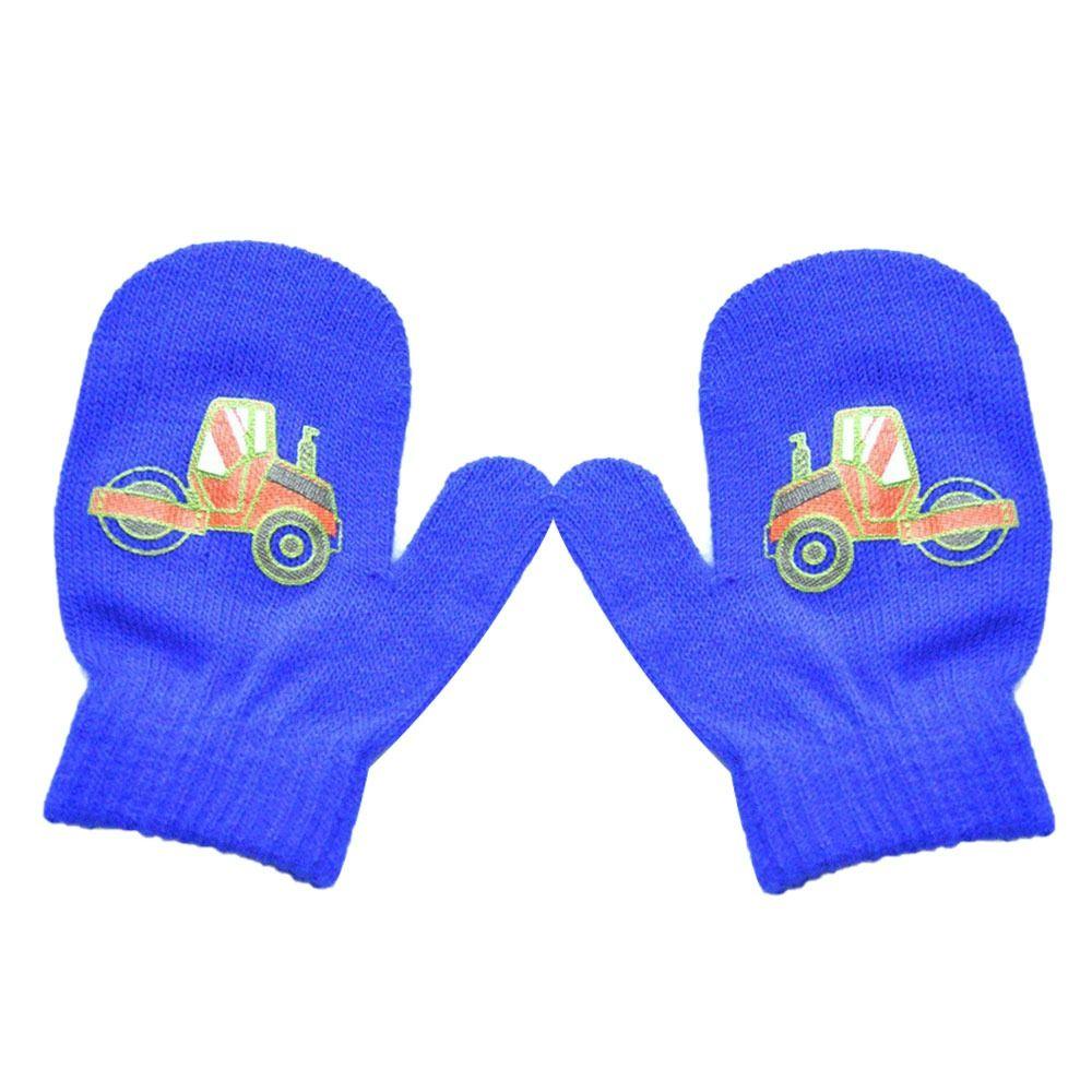 2 Pairs Thick Full Finger Toddler Boys Girls Thick Warm Knitted Gloves Mittens Cute